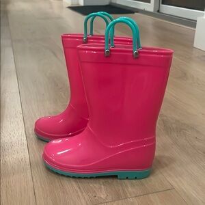 Pink and Teal Rain Boots